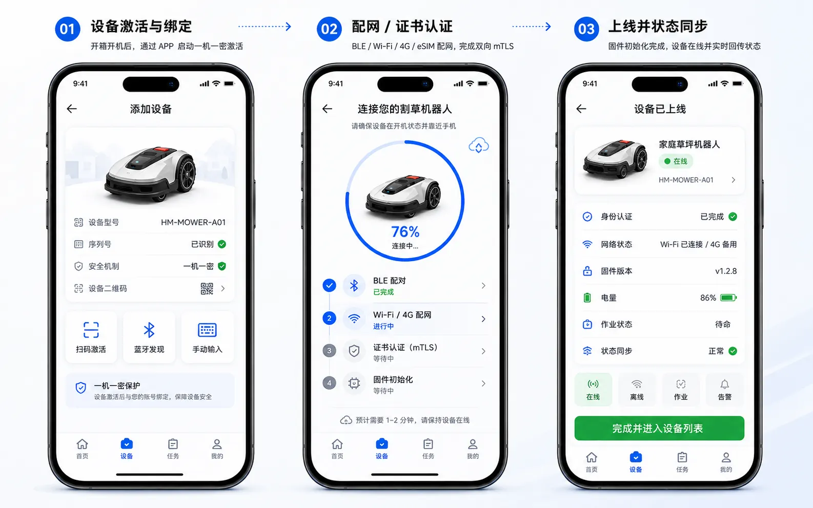 设备连接管理 界面示意图