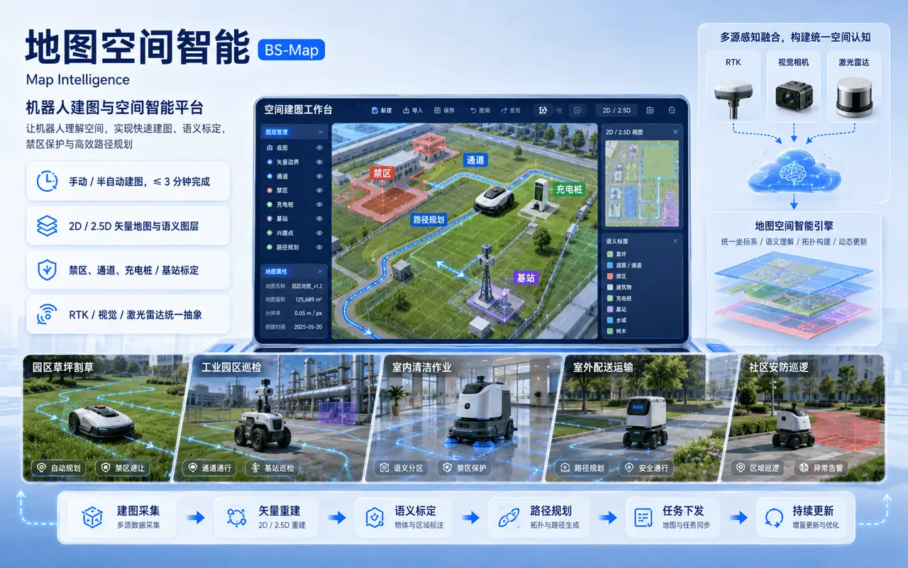 地图空间智能 2.5D 地图渲染效果图